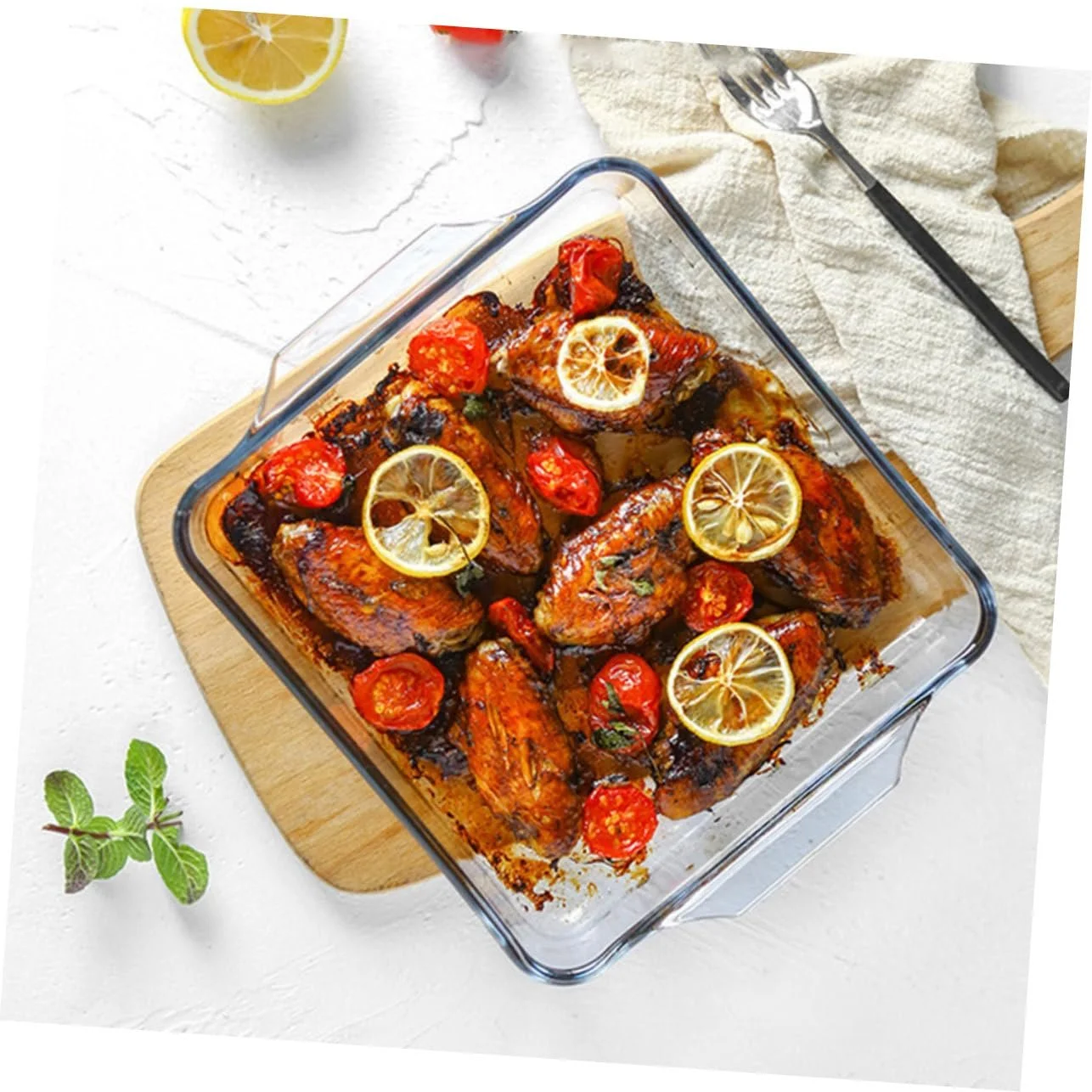 Форма для запікання SOLUSTRE скляна з подвійними термостійкими ручками Овальна, фото №6