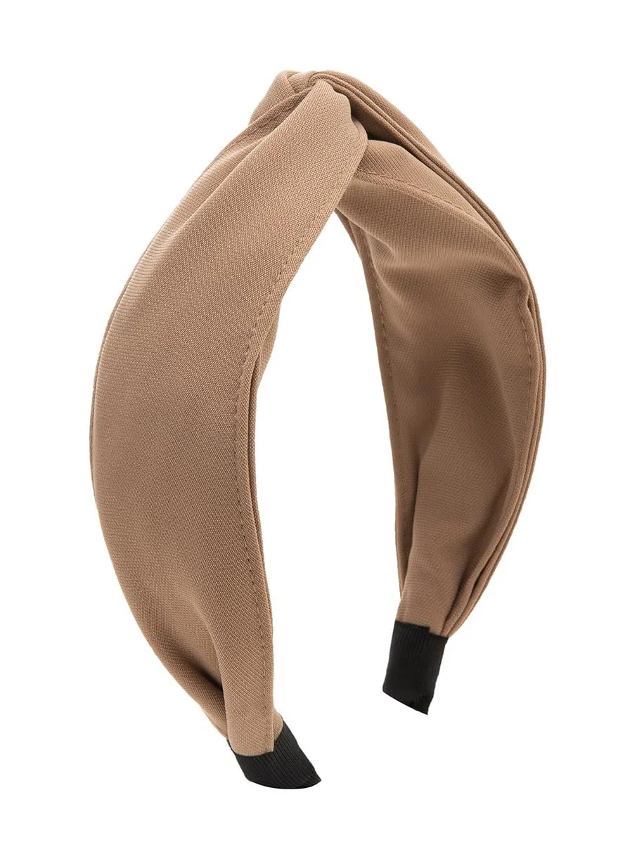 Пов'язка axy HRD5 з вишуканим вузлом і двошаровою тканиною Бежевий, фото №3