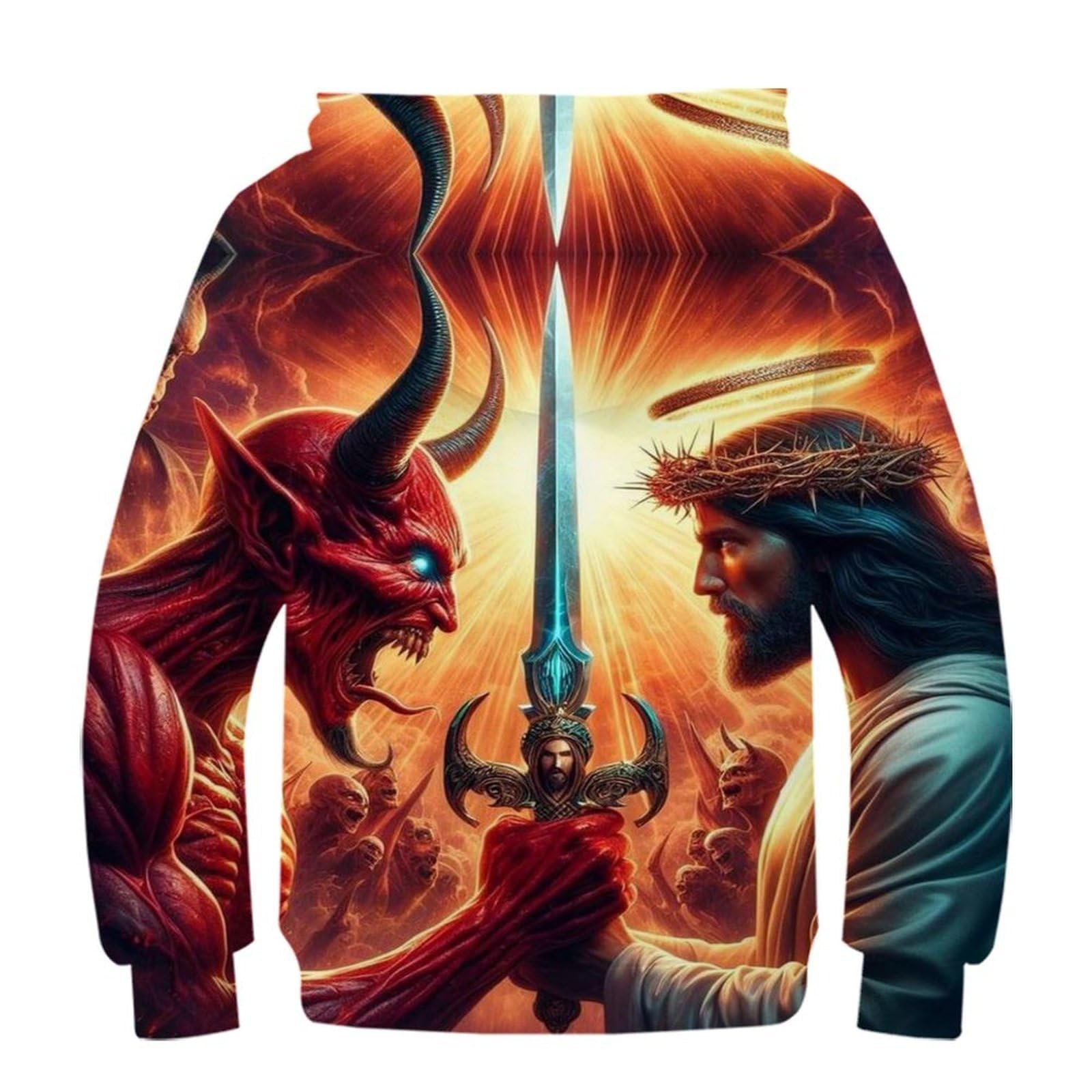 Худі KHHKJBVCE Angel Vs Demon для хлопчиків та дівчаток 3D, фото №2