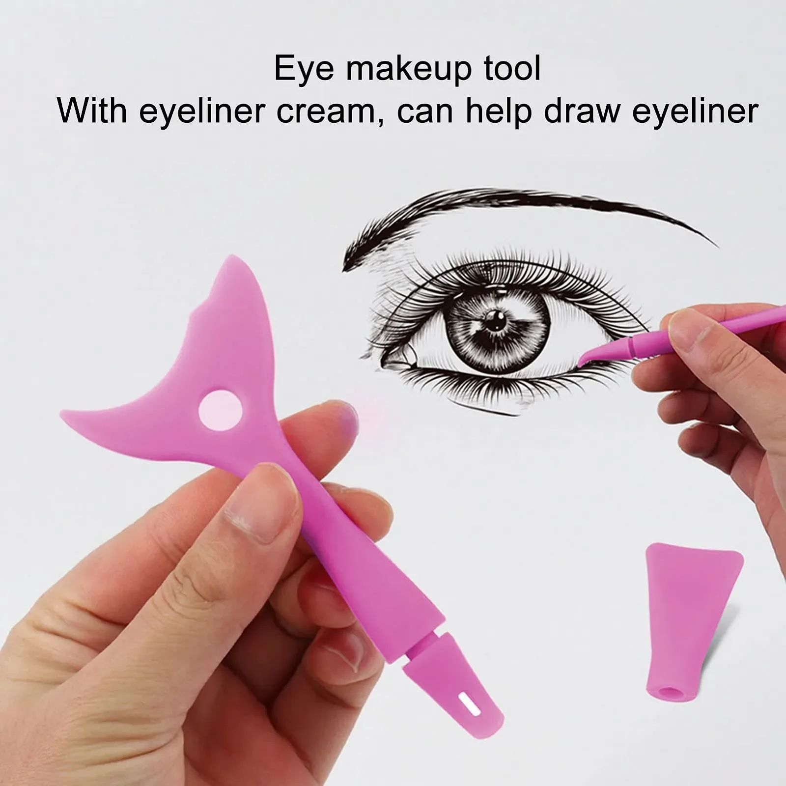 Инструмент для подводки глаз Многофункциональный силиконовый многоразовый Съемный Фиолетовый, фото №5