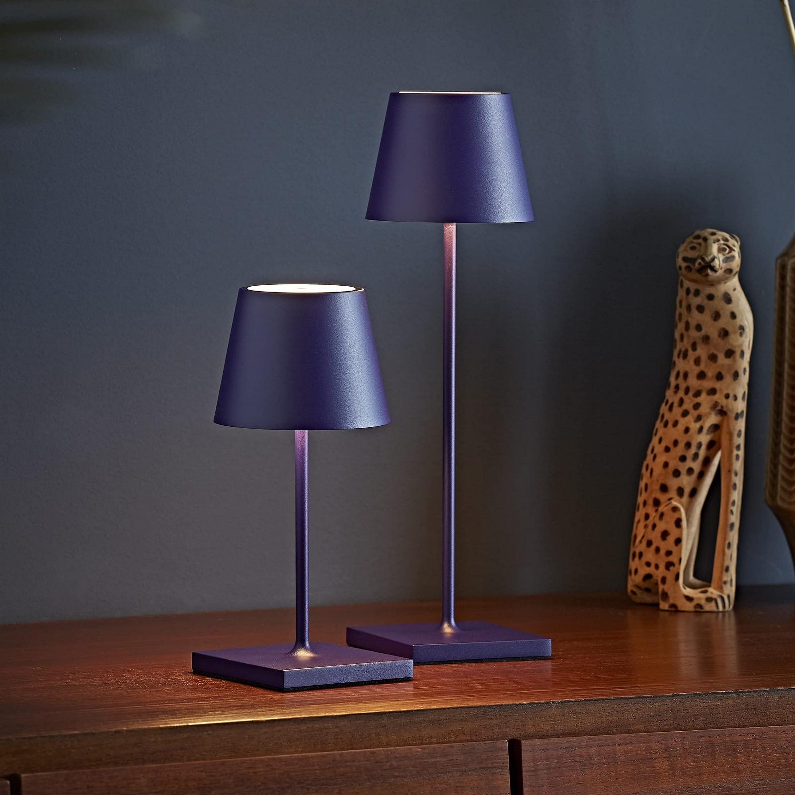 Настільна лампа SIGOR Nuindie Mini LED IP54 25 см сливово-синя, фото №7