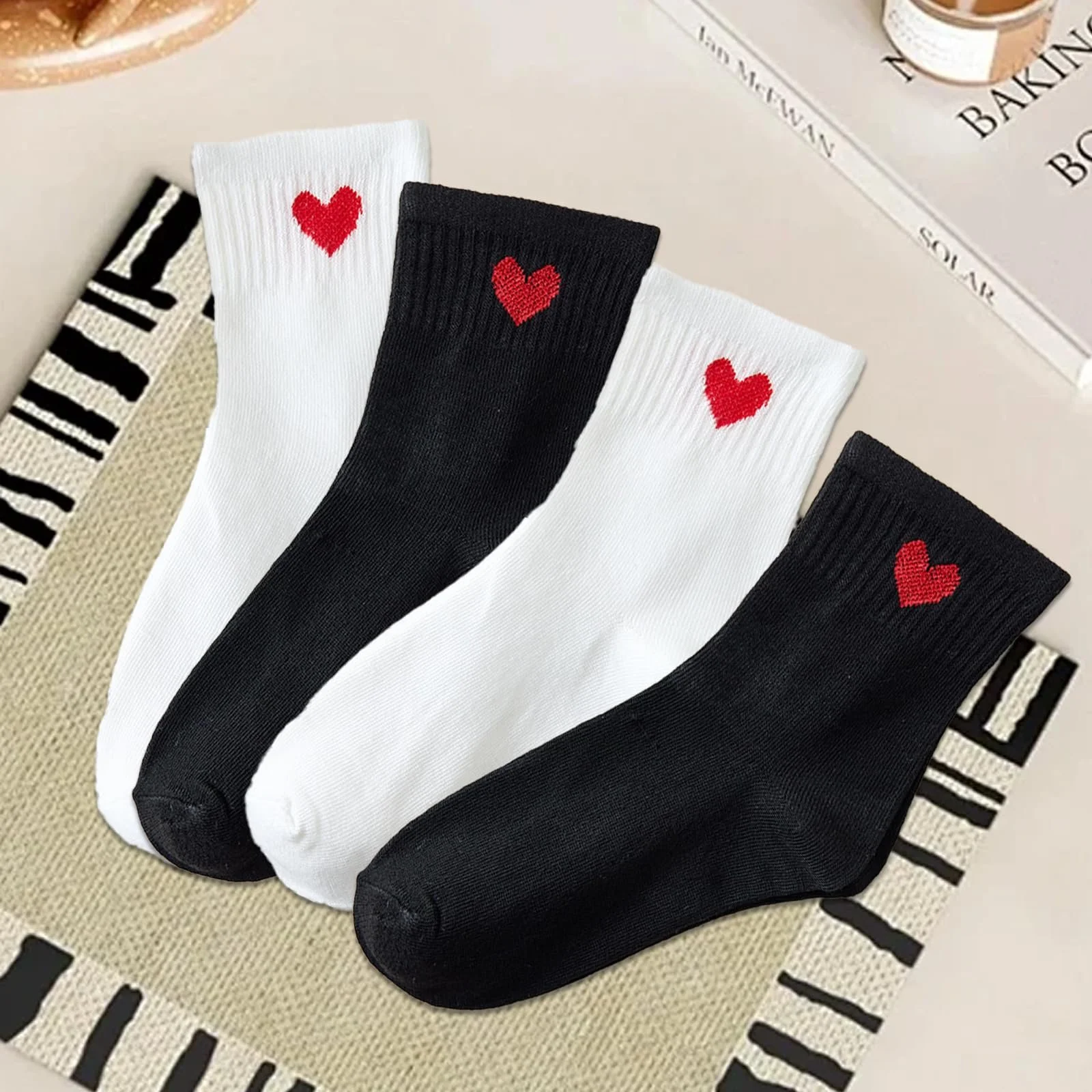 Шкарпетки Жіночі Повсякденні з сердечками, 4 пари, 37-42, фото №5