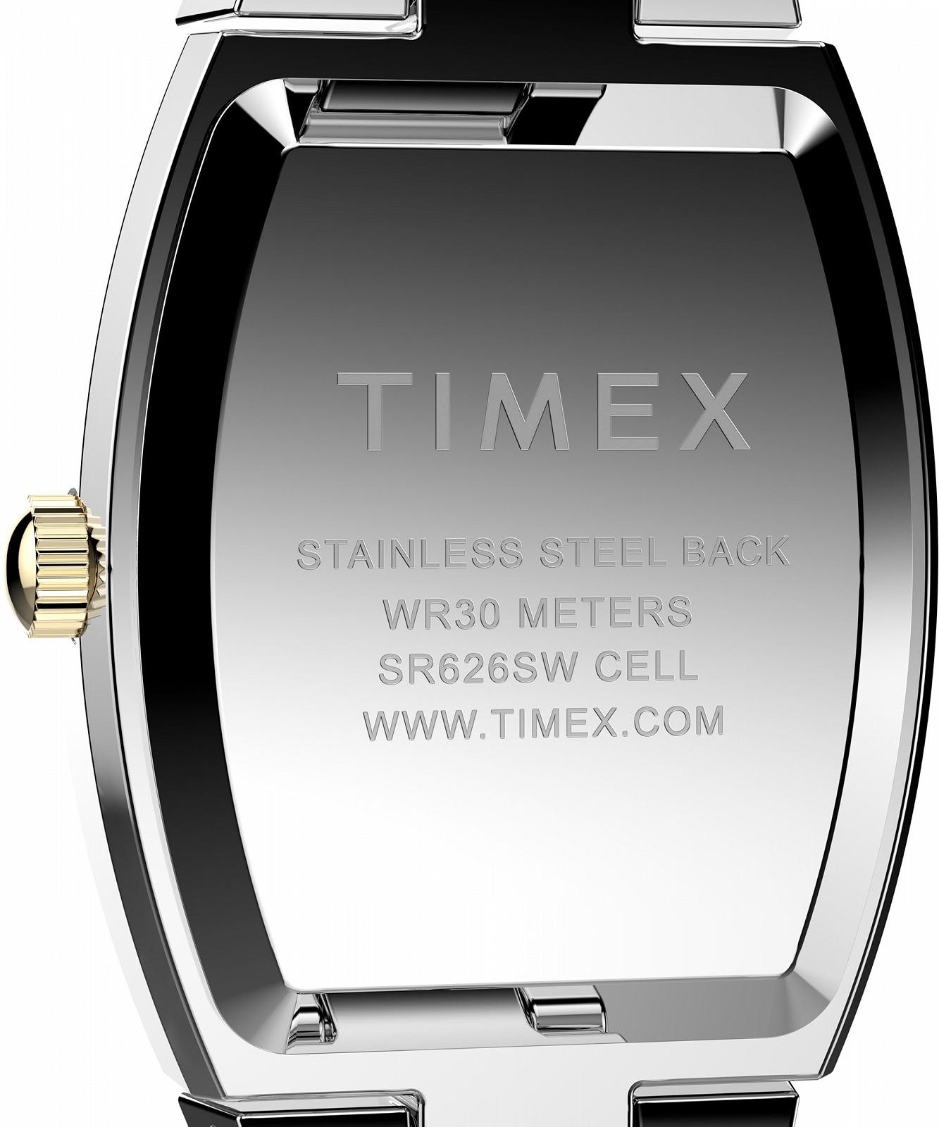 Женские часы Timex Main Street 22 мм, двухцветный ремешок из сплава, серебряный циферблат, двухцветный корпус TW2W95800, фото №4