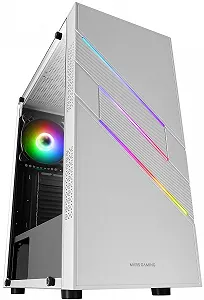 Корпус для ПК Mars Gaming MC-U3 / Midi Tower / ARGB / Закаленное стекло / Без БП / Белый - Фото 1