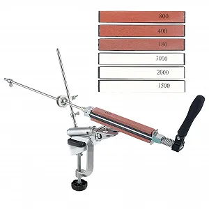 Точилка для ножей ручная система заточки с 6 камнями и зажимом фиксированного угла 360 градусов 180 градусов флип - Фото 1