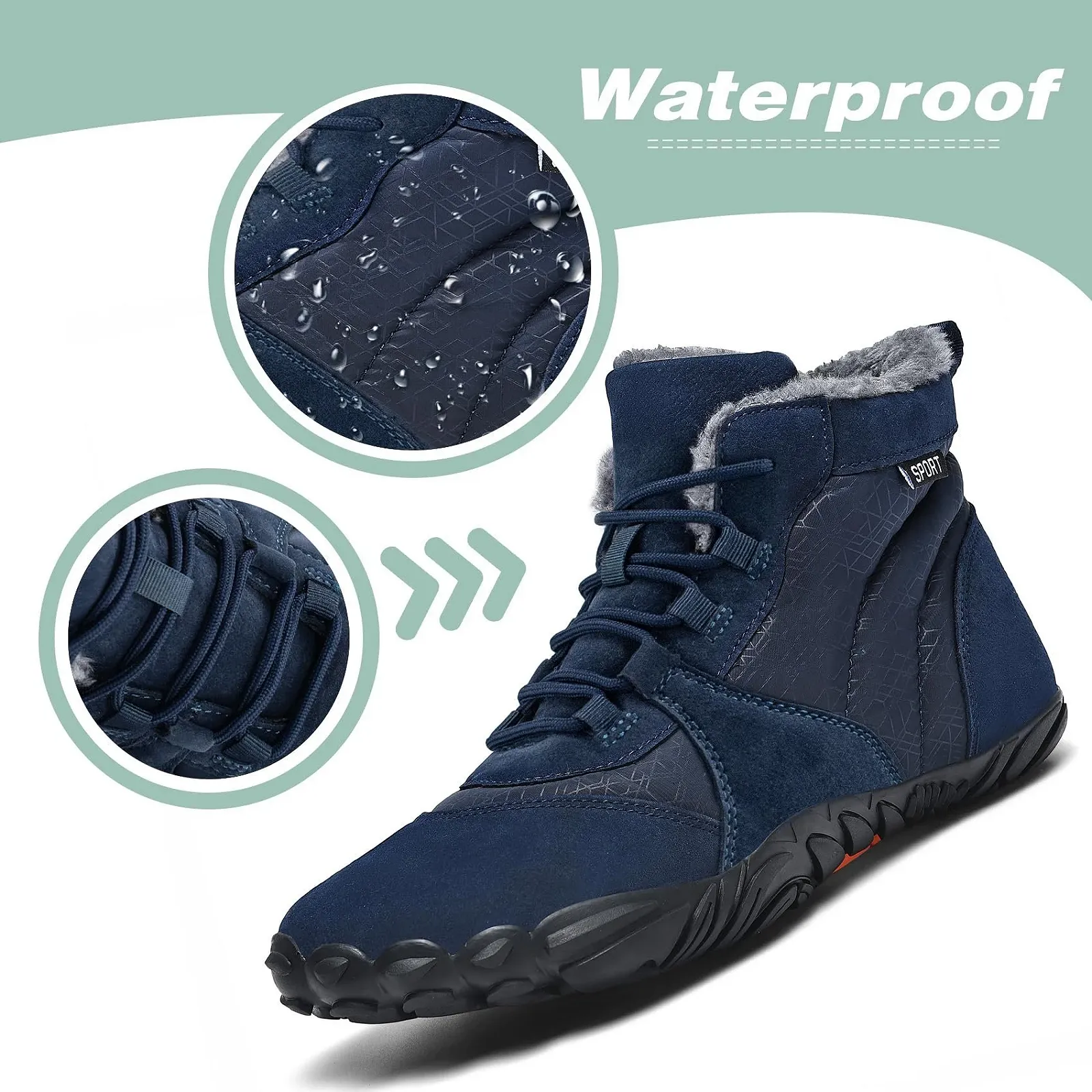 Чоботи EaseWalk Barefoot Чоловічі Зимові, фото №3