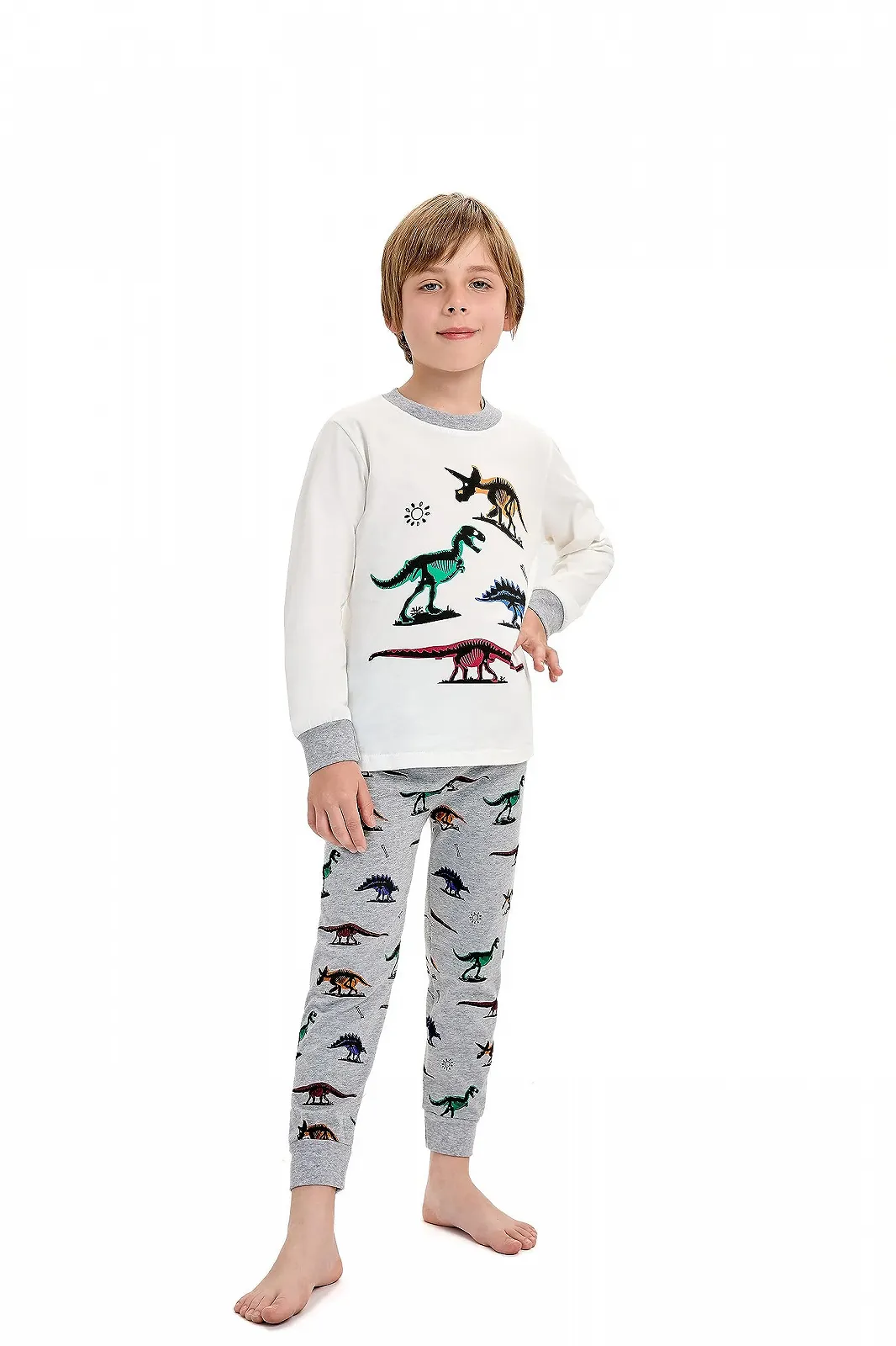 Піжама EULLA Динозавр для хлопчиків, бавовняна довга, фото №2