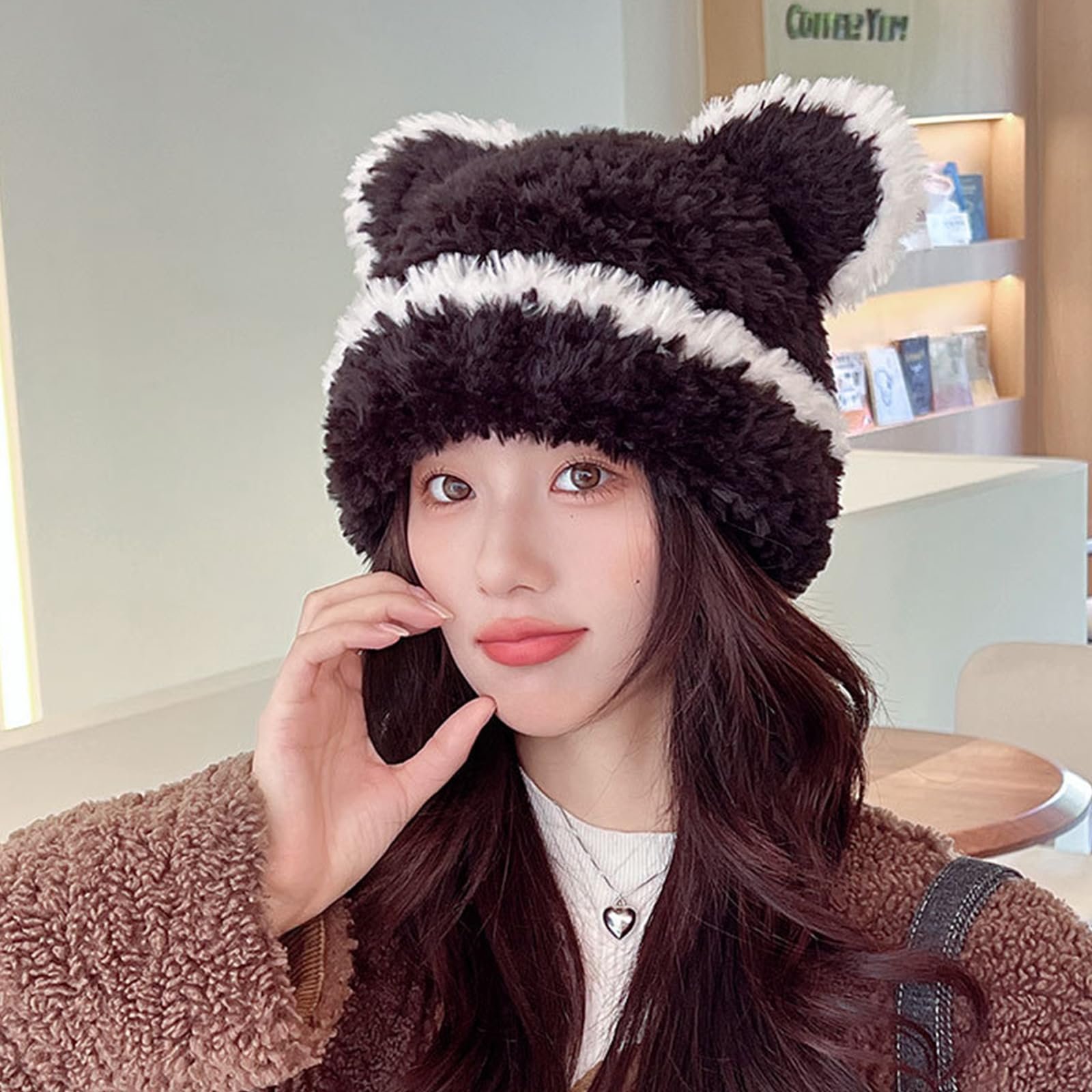 Шапка-ушанка Ldabrye Зимняя С меховыми ушками для девушек Y2K, фото №7 Шапка-ушанка Ldabrye Зимняя С меховыми ушками для девушек Y2K, фото №7