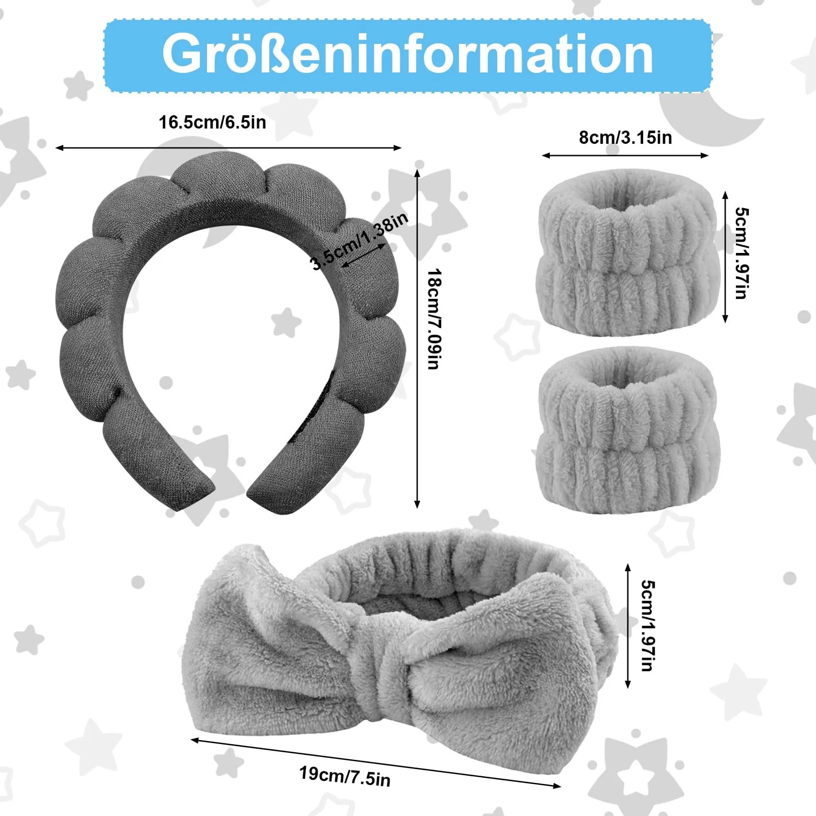 Набір обручів для волосся 4 шт, фото №2