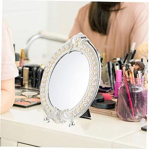 Зеркало Angoily Makeup Room Decor Декоративное Сердце Настольное Зеркало Zinc Alloy Rotating synthetic.ua - Фото 1