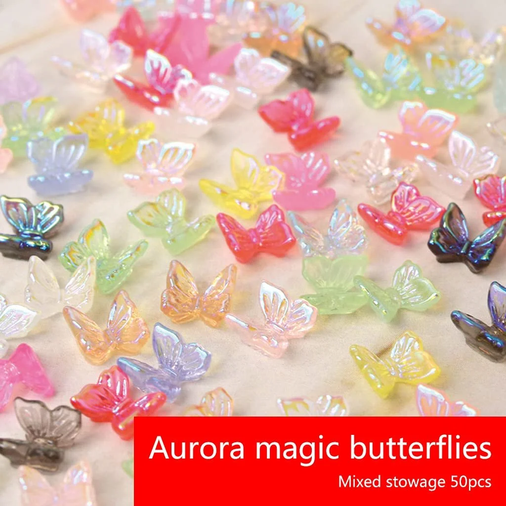 3D Декор Бабочки Характеристики Кристалл для маникюра, 50 шт, фото №5