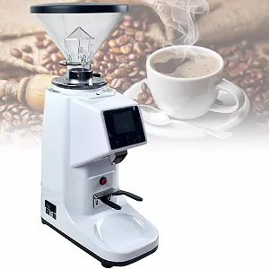 Профессиональная кофемолка White с контейнером для зерен 500 мл / 1500 мл, сенсорным экраном, 19 уровнями помола - Фото 1