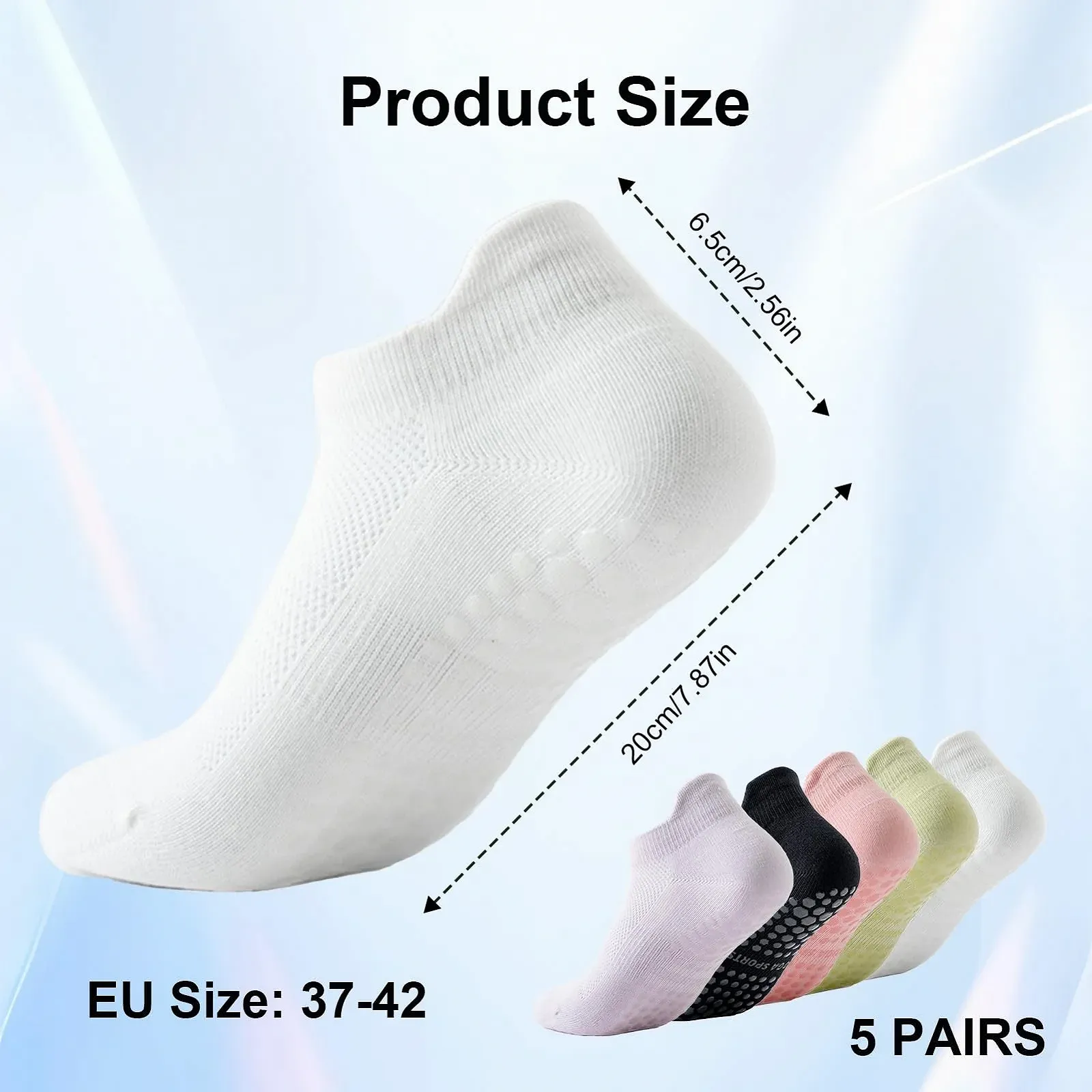 Шкарпетки для пілатесу та йоги жіночі 5 пар, фото №2 Шкарпетки для пілатесу та йоги жіночі 5 пар, фото №2