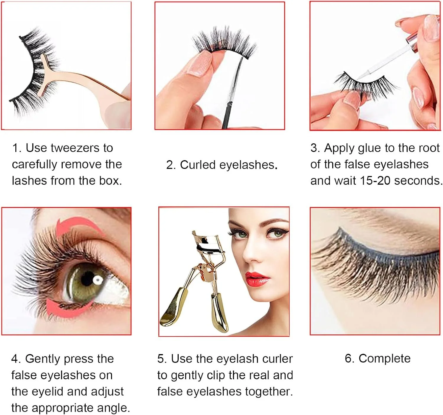 Набір з 5 пар накладних вій / Натуральний вигляд / 6D / Набір натуральних вій / Ручна робота / Багаторазові, фото №5