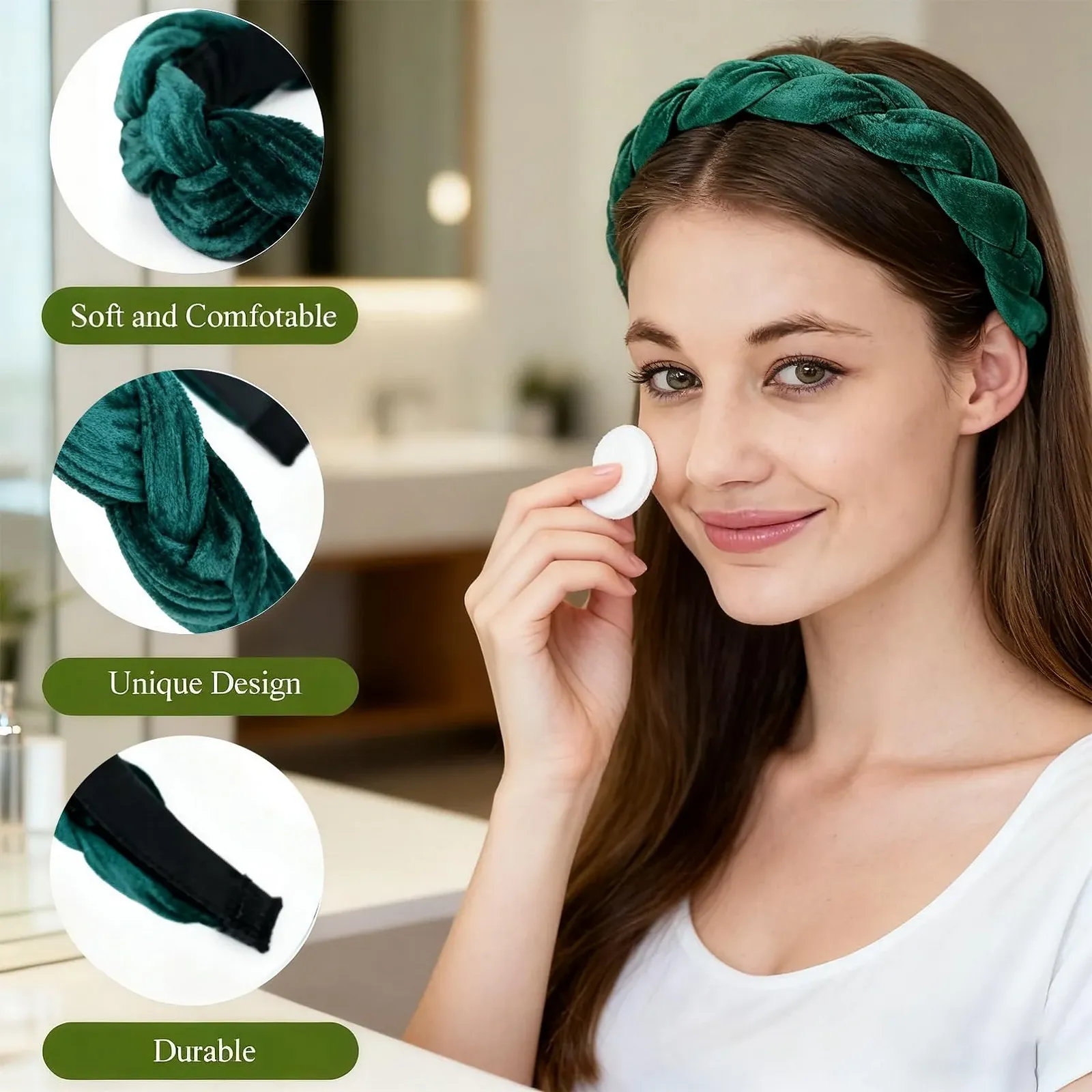 Обруч для волос плетеный для женщин, фото №3