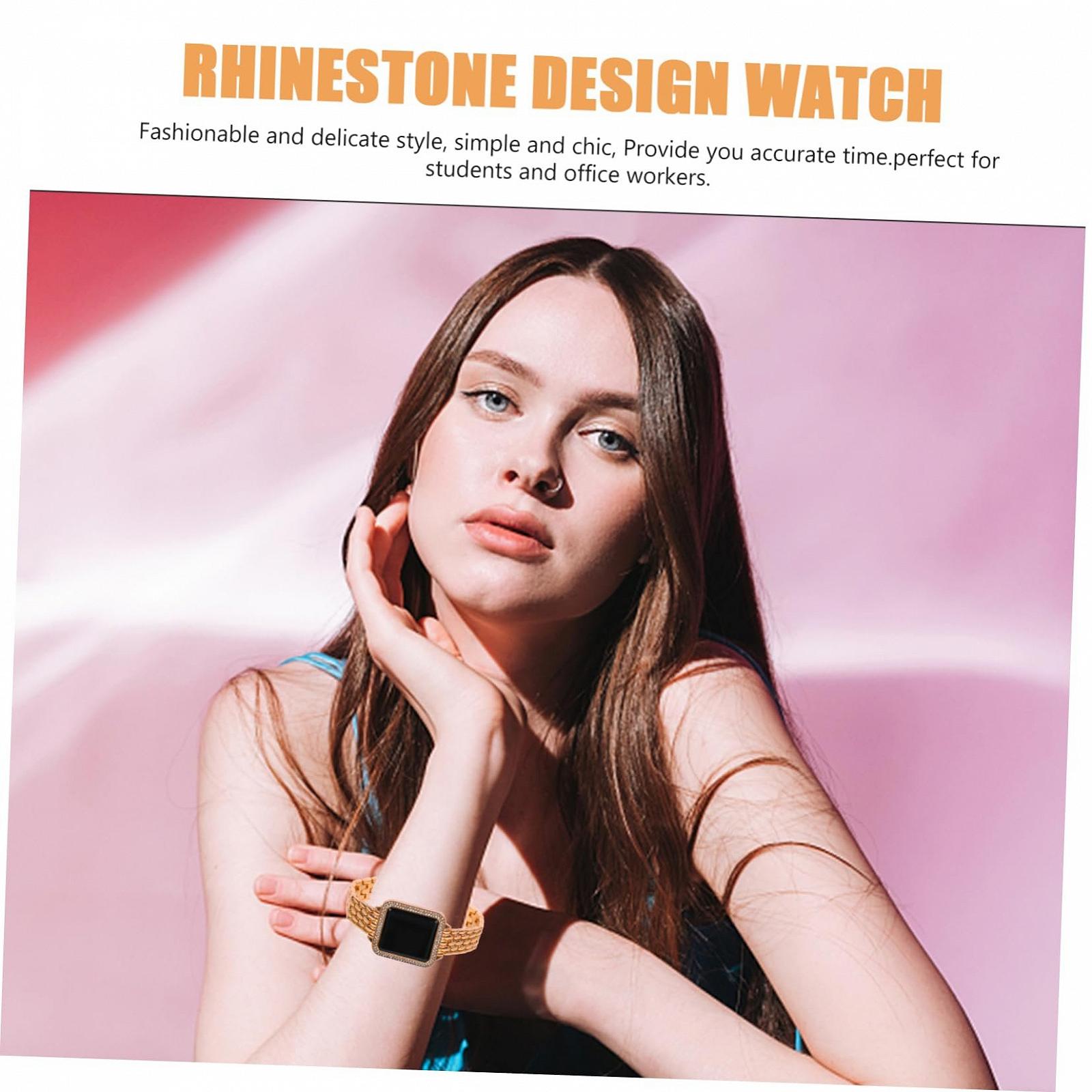 Жіночий наручний годинник WRITWAA Diamond з сенсорним екраном, прикрашений стразами, фото №2