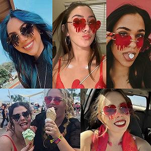 Сонцезахисні окуляри Серце Rave Musivon (2 шт.) Чорний + Червоний synthetic.ua - Фото 1