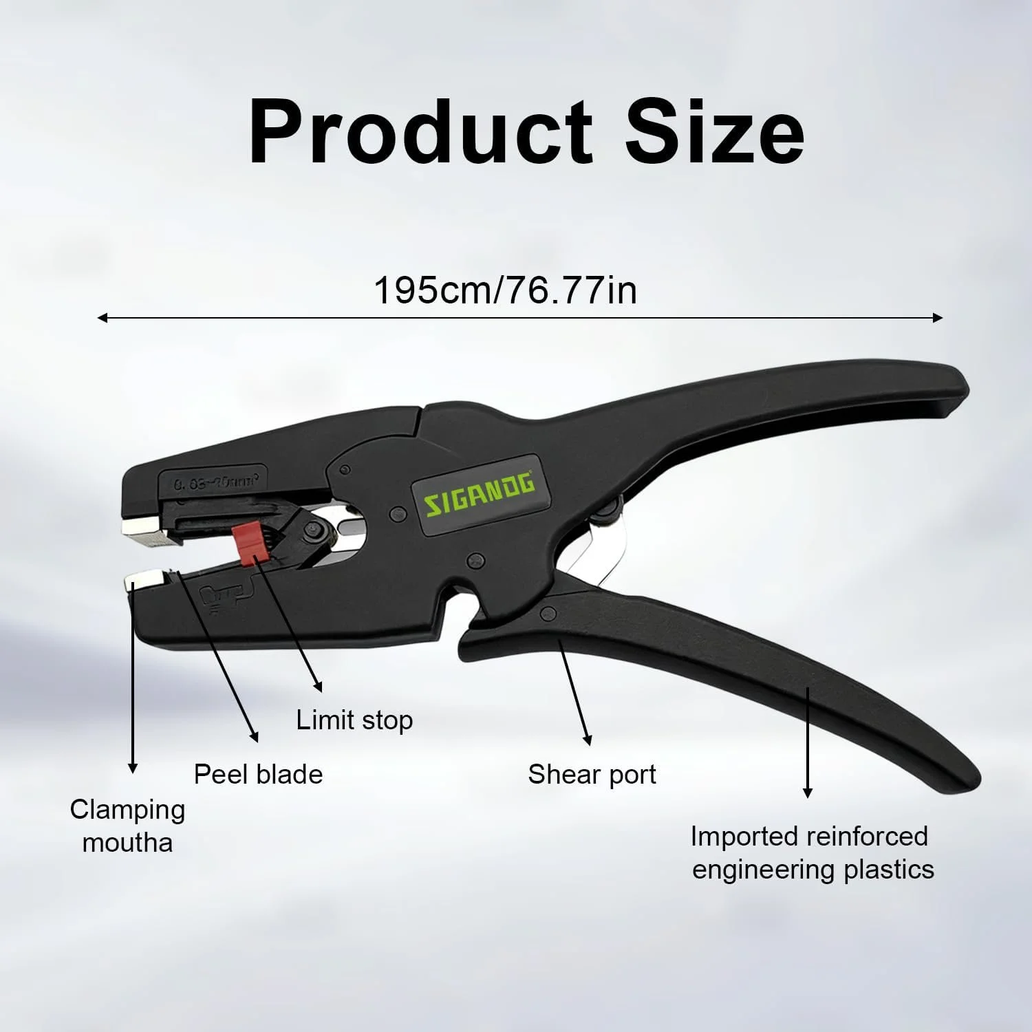 Саморегулирующийся стриппер для кабеля 0.03-16 мм² (AWG 32-7) с функцией автоматической зачистки и резки, фото №2