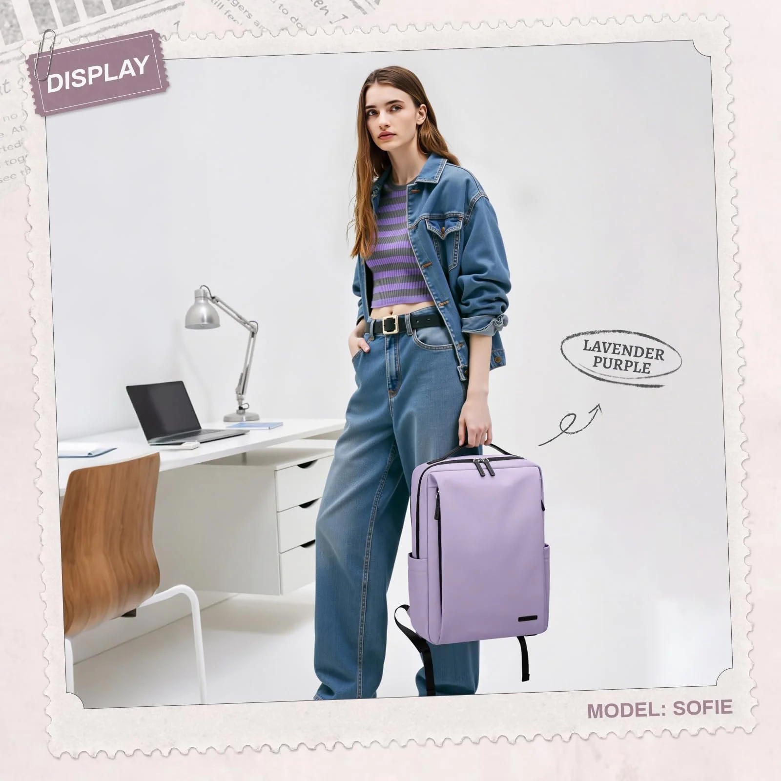 Рюкзак для ноутбука GOLF SUPAGS 15.6 Inch Faux Leather Waterproof Women's, фото №8 Рюкзак для ноутбука GOLF SUPAGS 15.6 Inch Faux Leather Waterproof Women's, фото №8
