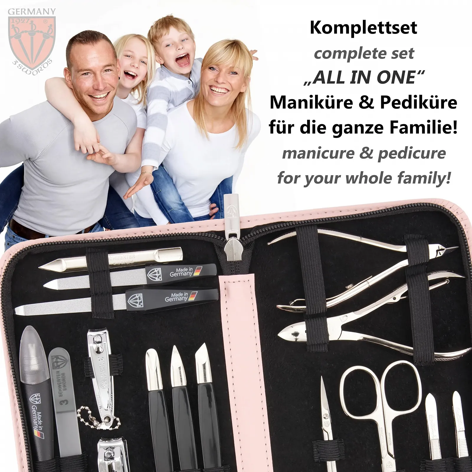 Набір для манікюру та педикюру DREI SCHWERTER Cinisello 16 предметів, рожевий, фото №4 Набір для манікюру та педикюру DREI SCHWERTER Cinisello 16 предметів, рожевий, фото №4