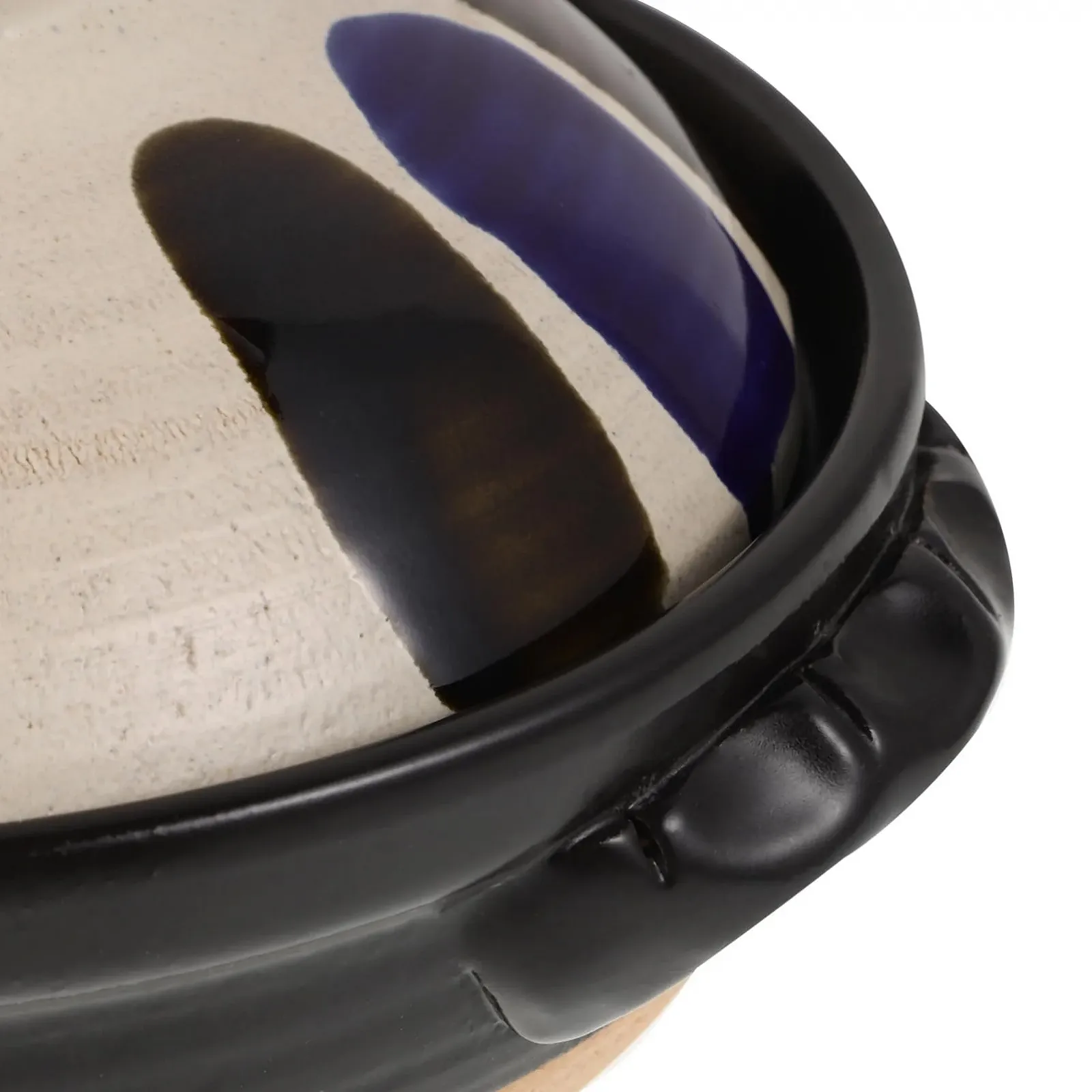 Кастрюля SHOWERORO Vintage Japanese керамическая с двойной ручкой и крышкой для открытого огня, фото №8