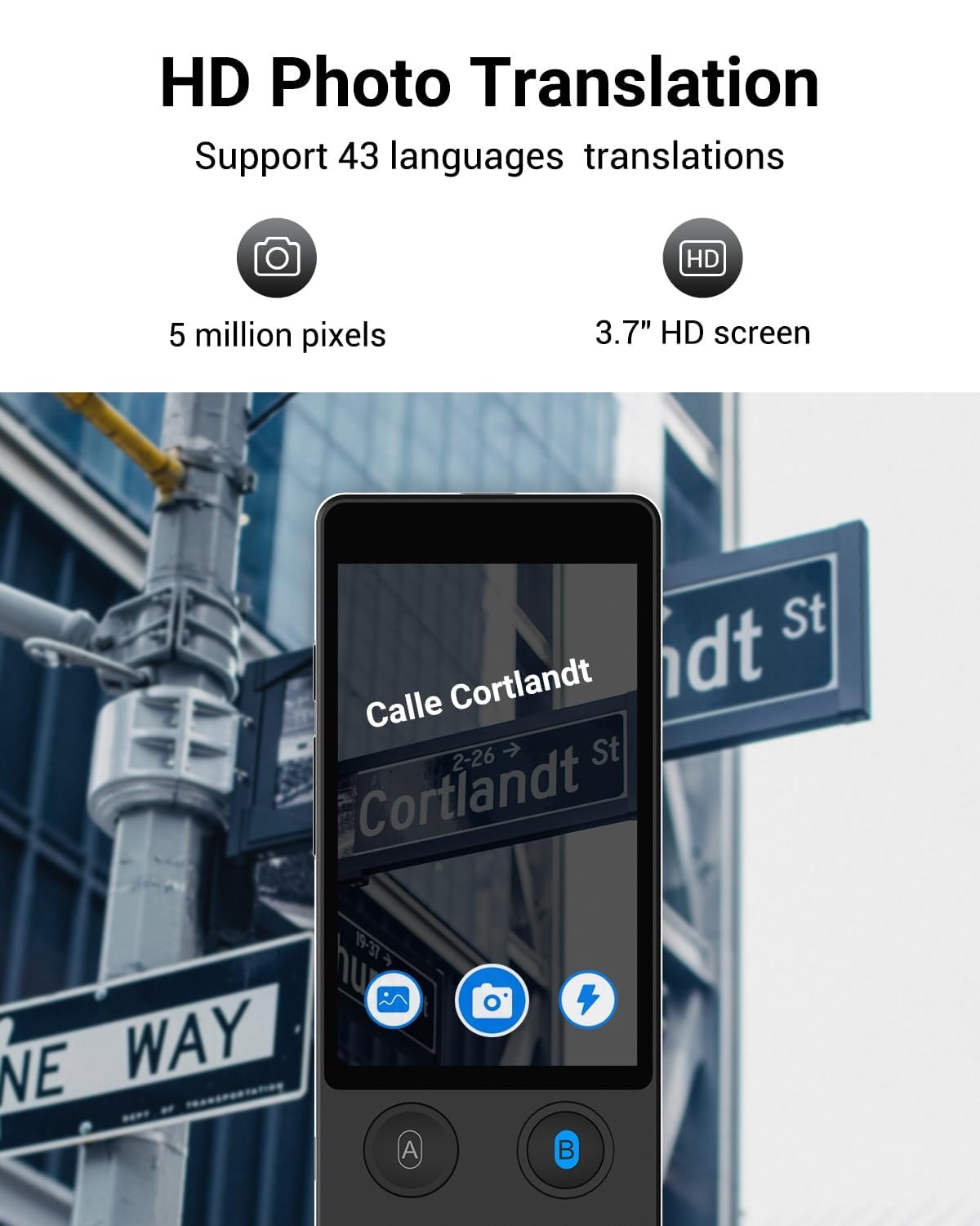 Пристрій для голосового перекладу Xupurtlk W12 144 мови Чорний, фото №4