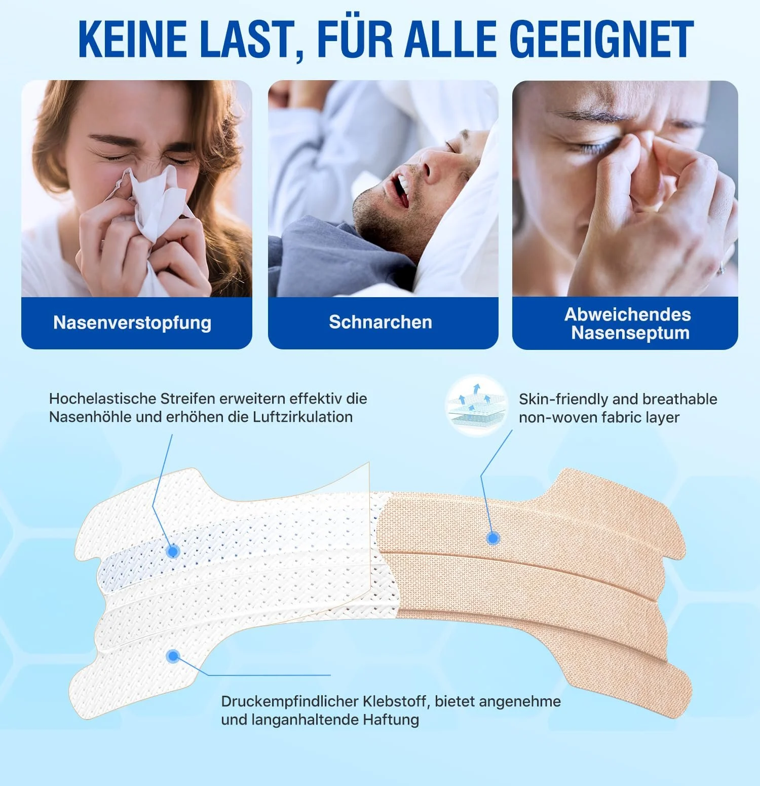 Пластыри от храпа, 50 шт, Сверхпрочные, Для лучшего дыхания во время спорта и улучшения качества сна., фото №3