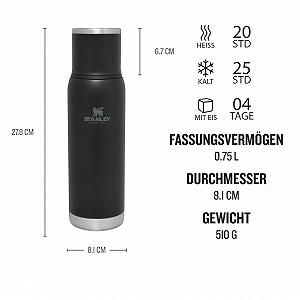Термос Stanley Adventure To-Go 0.75 л Double-Walled Vacuum Insulation BPA-Free Black synthetic.ua - Фото 1
