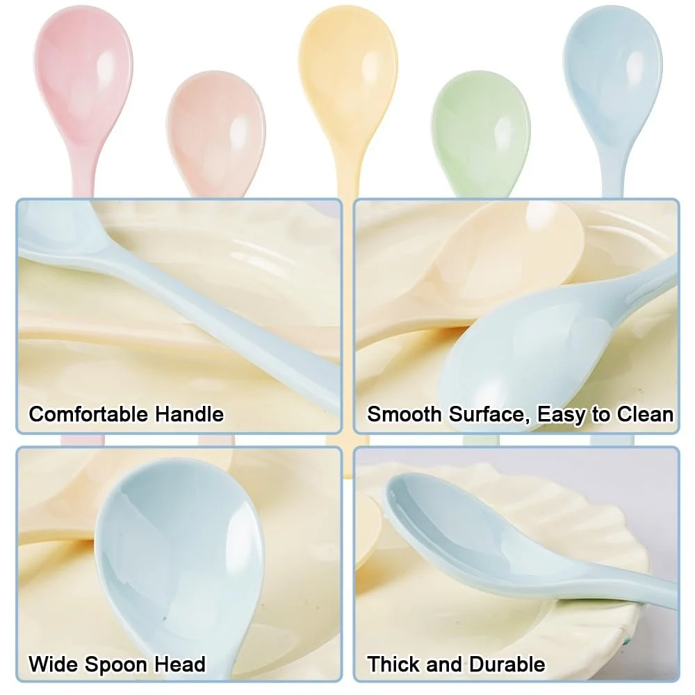 Набір довгих ложок 5 шт, різнокольорові, пластикові, фото №3 Набір довгих ложок 5 шт, різнокольорові, пластикові, фото №3