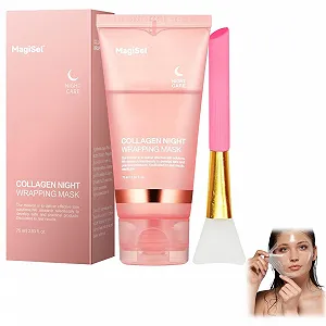 Ночная маска для лица с коллагеном, ночная маска для лица, маска-пленка с коллагеном, ночной уход за лицом во время сна, уменьшает морщины и улучшает эластичность кожи, корейская маска для лица, 75 мл - Фото 1