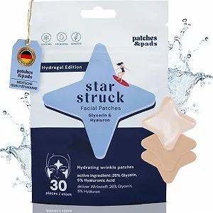 Купити Пластирі Hydrogel для обличчя від зморшок з гліцерином та гіалуроновою кислотою, 30 шт. - з охолоджуючим ефектом - Фото 1 Пластирі Hydrogel для обличчя від зморшок з гліцерином та гіалуроновою кислотою, 30 шт. - з охолоджуючим ефектом - Фото 1