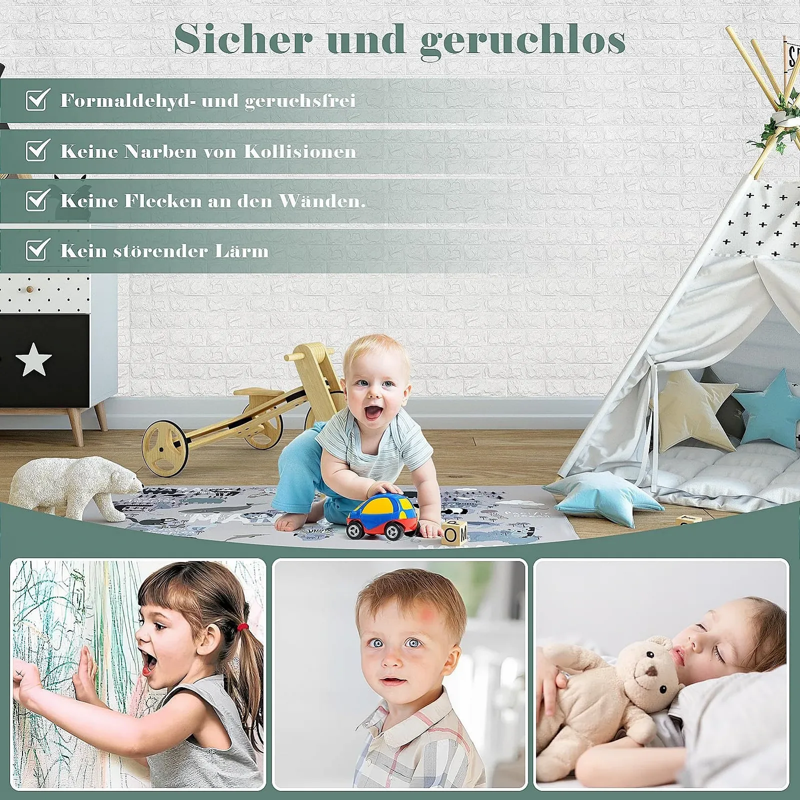 3D-шпалери AllRight Stone-Look Wall Panels Brick Wall Sticker 10 шт., фото №8