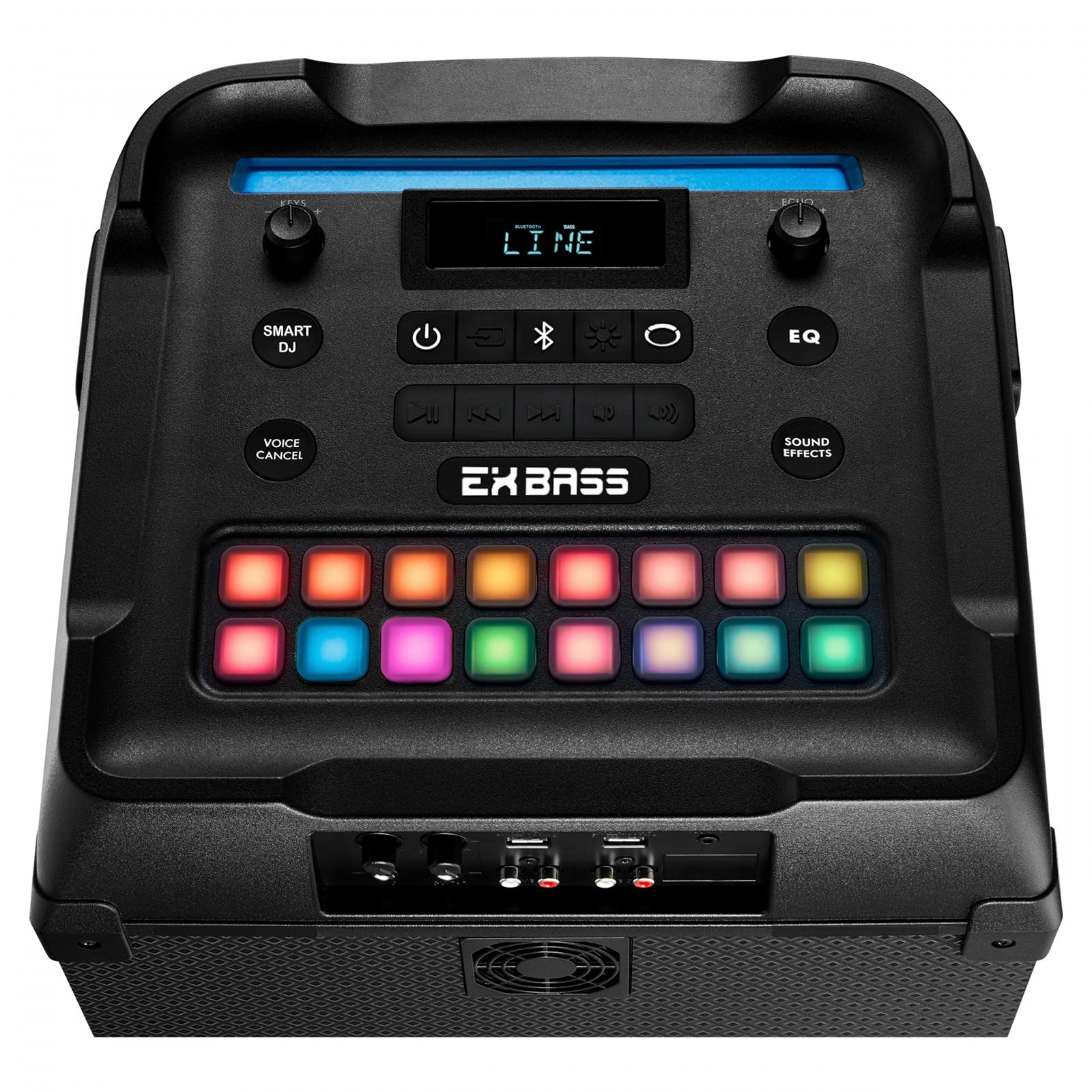 Колонка MEDION X61350 Party Sound System с микрофоном LED подсветка 2 x 85 Вт + 350 Вт RMS сабвуфер, фото №4 Колонка MEDION X61350 Party Sound System с микрофоном LED подсветка 2 x 85 Вт + 350 Вт RMS сабвуфер, фото №4