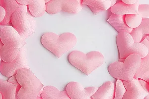 Набор для декора Лентомания атласные сердца 20*15 мм розовые 10 шт SATINHRTPNK - Фото 1