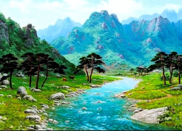 GU_178735 Діамантова мозаїка Блакитна річка У 40 х 50 см, фото №1 GU_178735 Діамантова мозаїка Блакитна річка У 40 х 50 см, фото №1