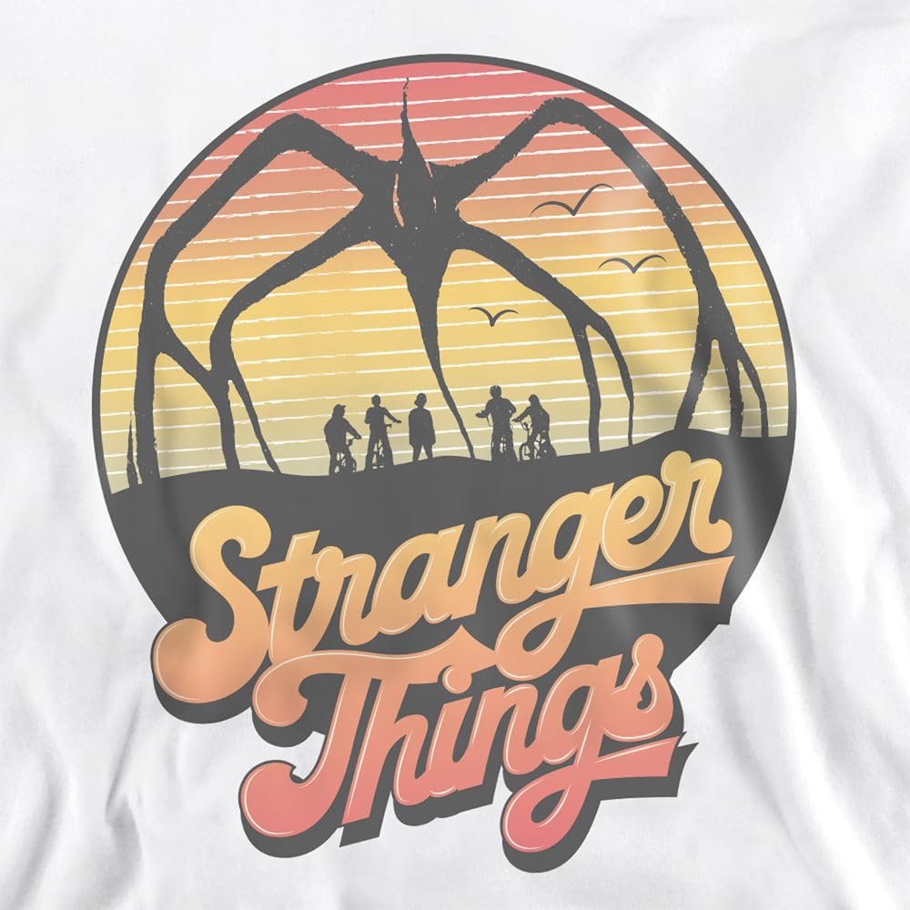 Толстовка Stranger Things Unisex Stranger Things 80's Sunset Mindflayer Group, біла толстовка, фото №2