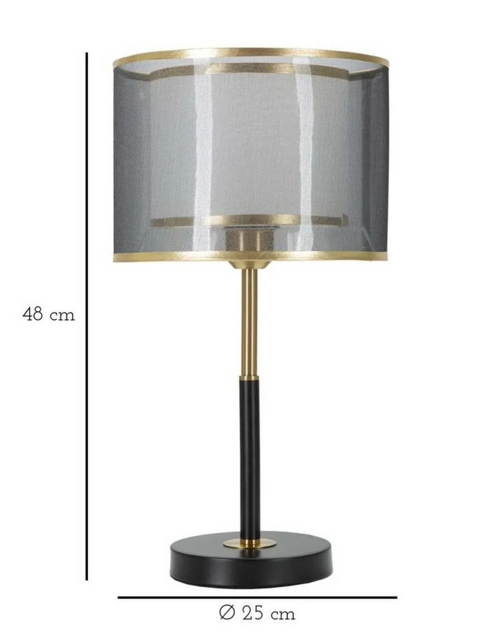 Настільна лампа Bernezzo 25 x 25 x 48 см чорна з золотистим, фото №3