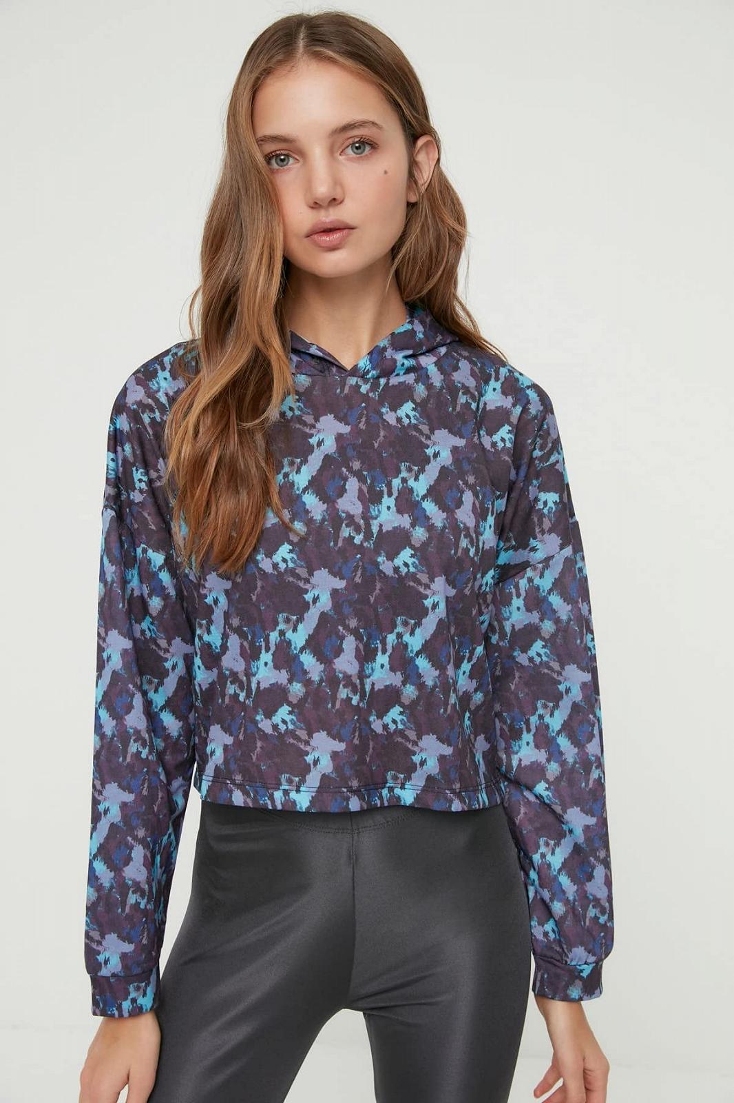 Свитшот TRENDYOL Regular с воротником-стойкой, с узором пейсли, фото №7