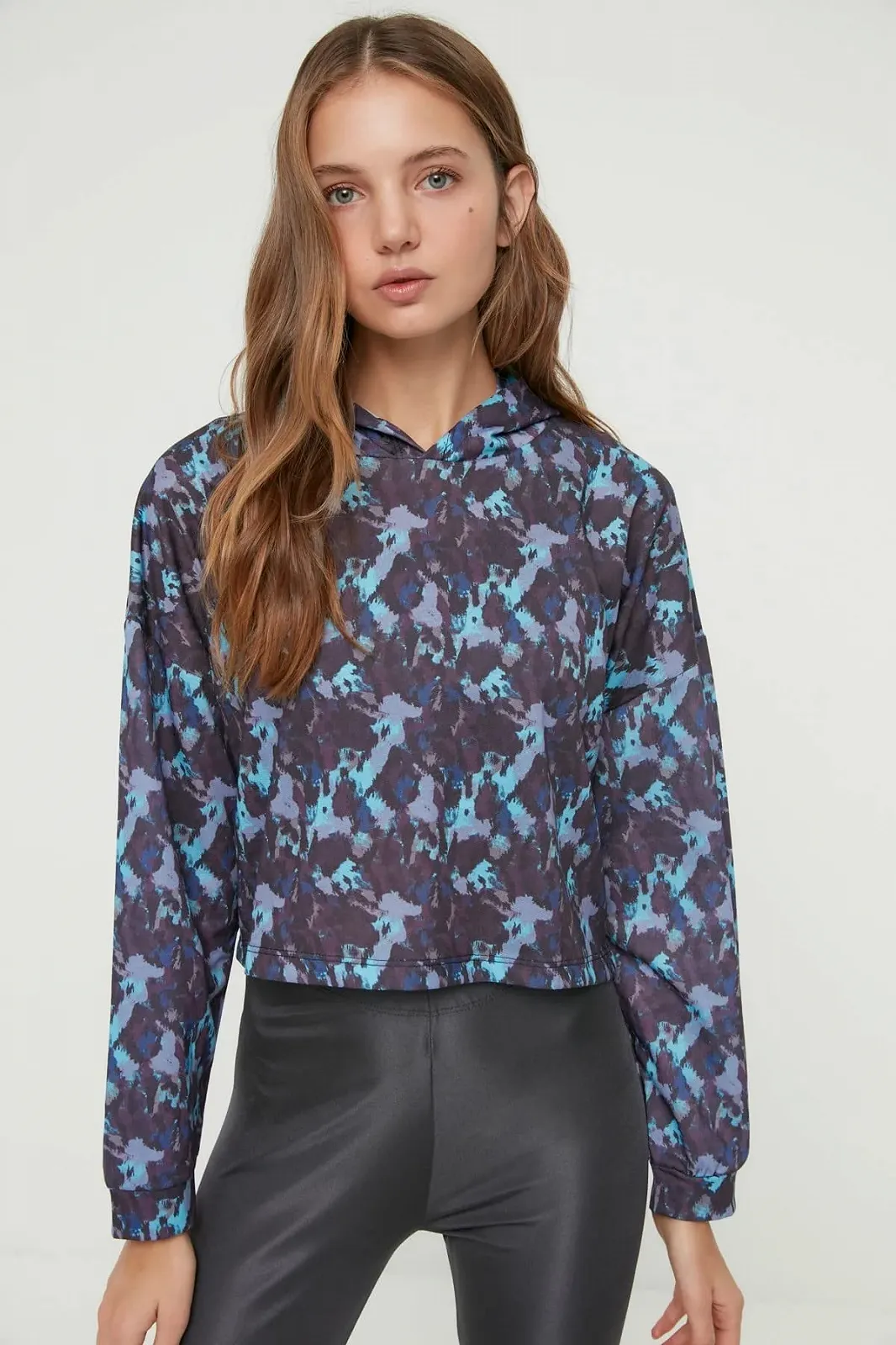 Свитшот TRENDYOL Regular с воротником-стойкой, с узором пейсли, фото №7