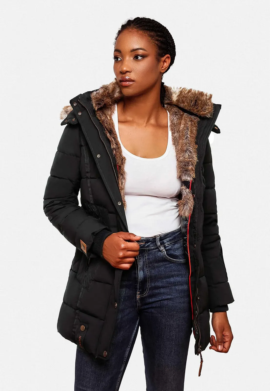 Жіноче стьобане зимове пальто Marikoo Парка з капюшоном, фото №8 Жіноче стьобане зимове пальто Marikoo Парка з капюшоном, фото №8