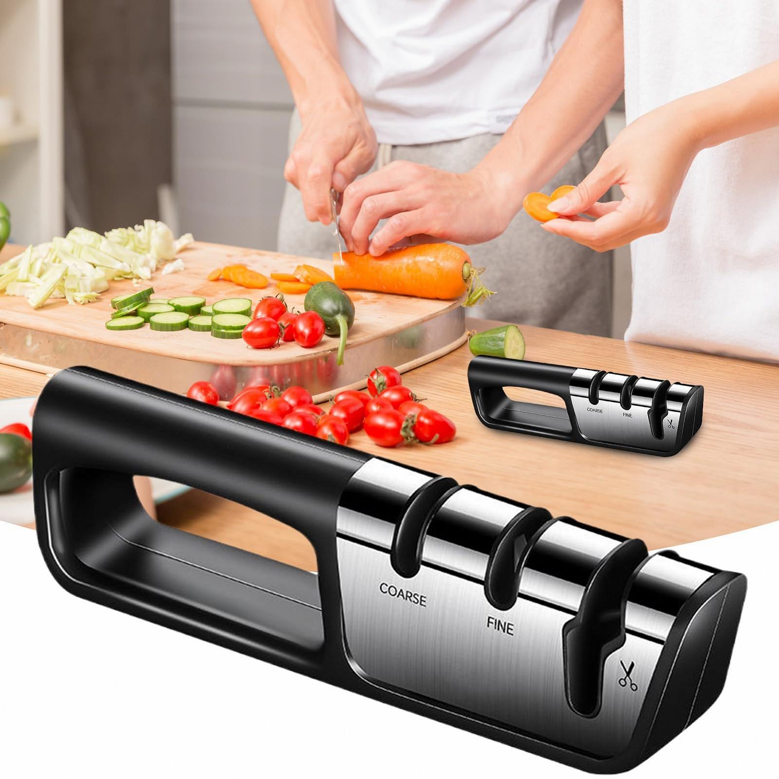 Точилка для ножей Chef 3-Stage ручная профессиональная 3-ступенчатая для ножниц, фото №3