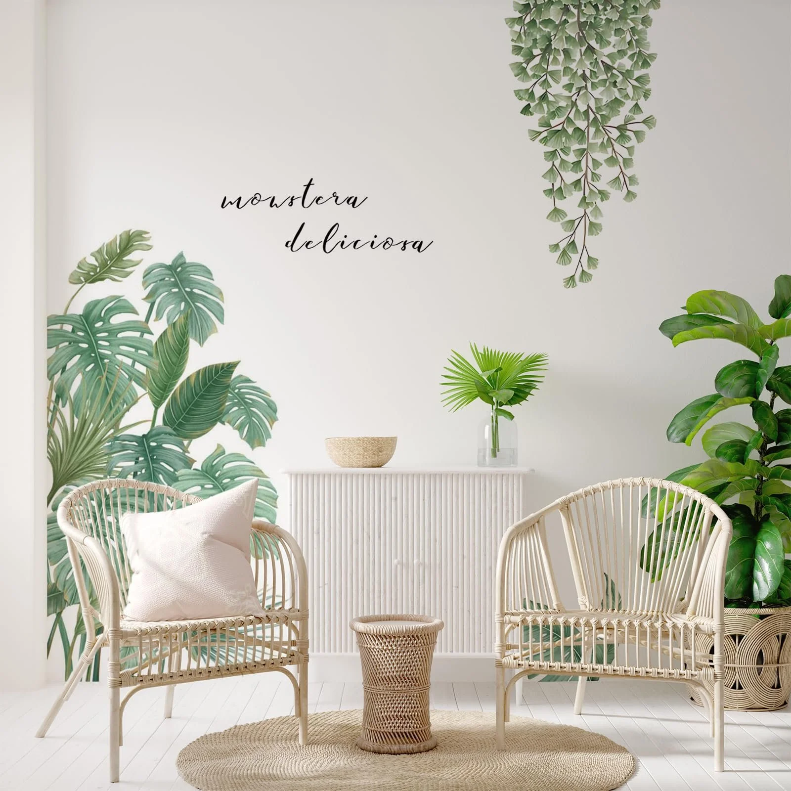 Наклейка на стіну (2 шт.) Plants Tropical Leaves Green Nature Jungle, фото №4