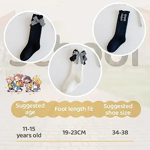 Гольфы 3 пары Cotton с бантами для девочек EU 36-39 synthetic.ua - Фото 1