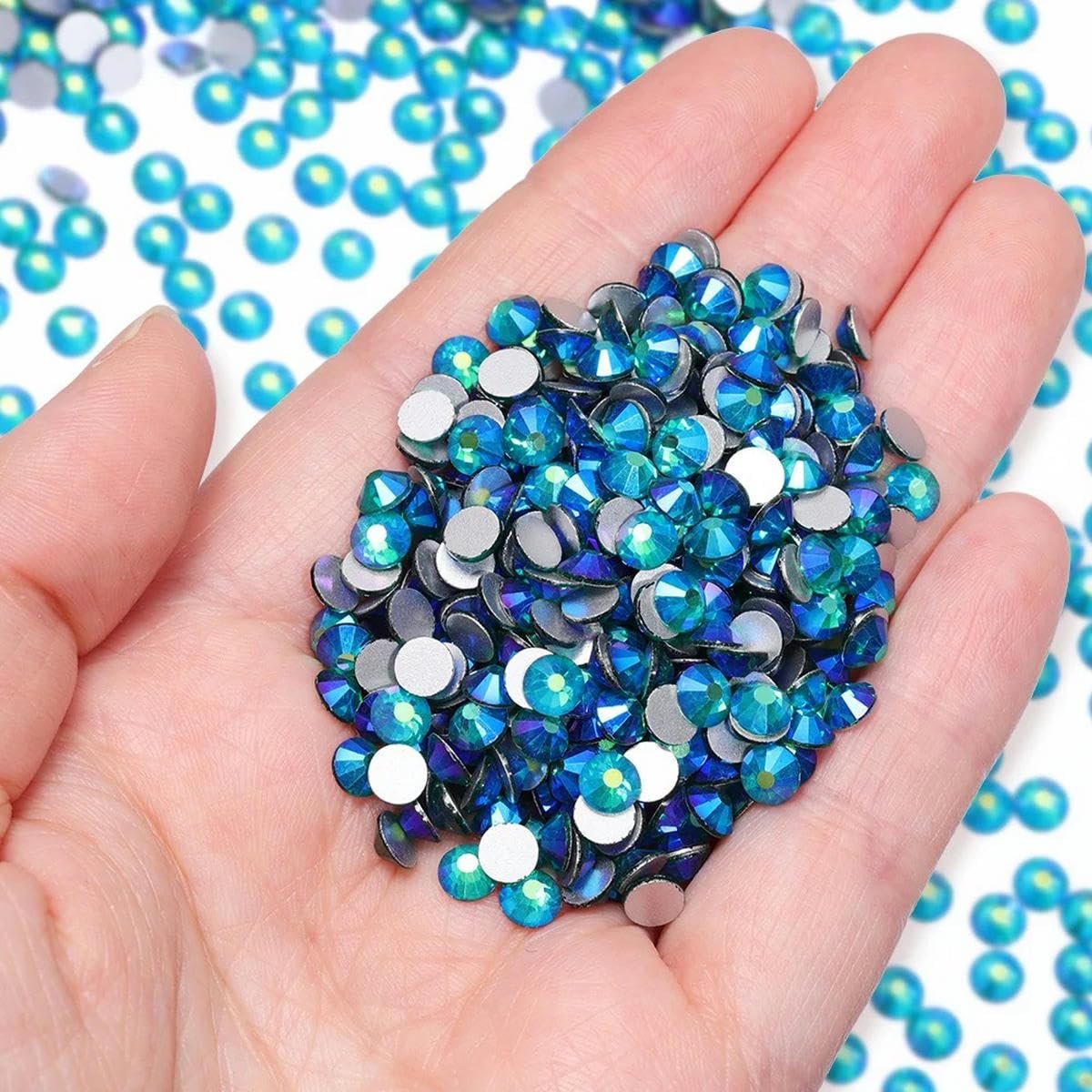 Стрази Скляні Кристали з плоскою задньою стороною S 6, 1440 шт, блакитні, фото №1 Стрази Скляні Кристали з плоскою задньою стороною S 6, 1440 шт, блакитні, фото №1