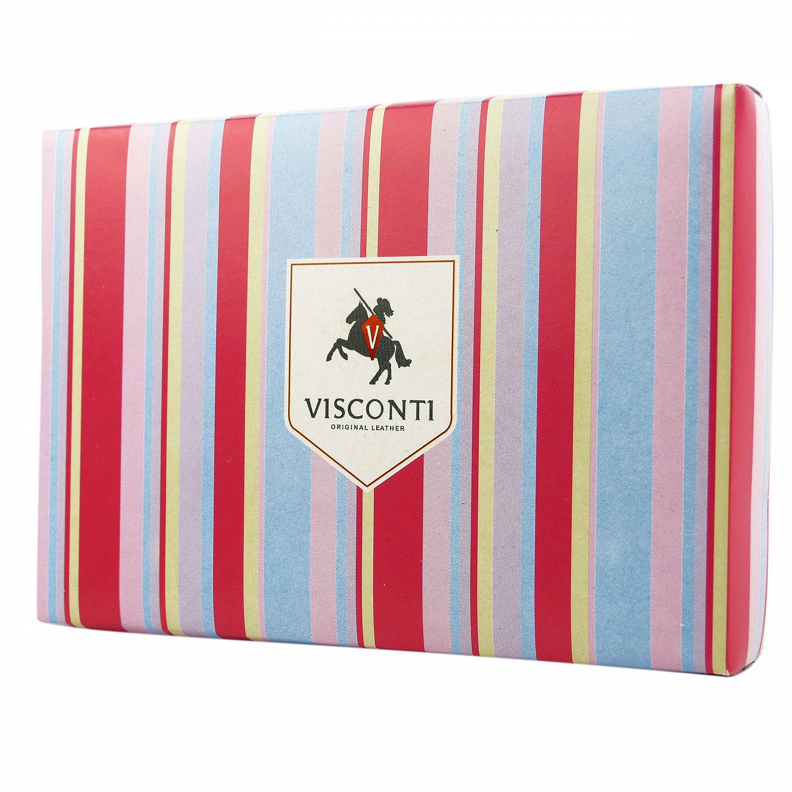 Женский кожаный кошелек Visconti Черный и Ягодный цвет, фото №9