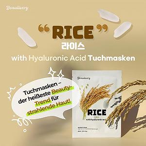 Тканинна маска для обличчя Beaulivery Rice з гіалуроновою кислотою, набір з 10 шт synthetic.ua - Фото 1