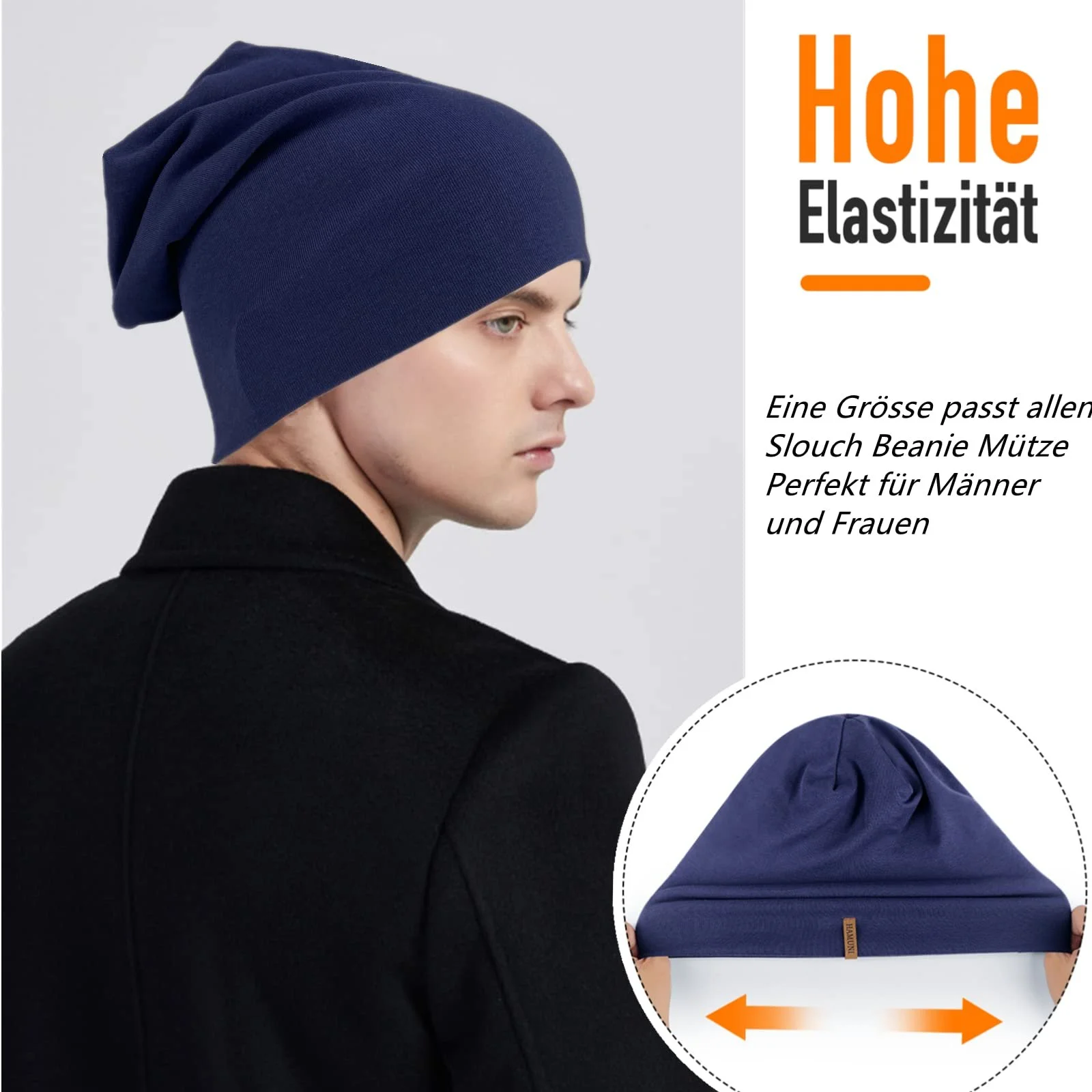 Удлиненная Шапка-Бини, Мягкая Хлопковая, фото №3 Удлиненная Шапка-Бини, Мягкая Хлопковая, фото №3