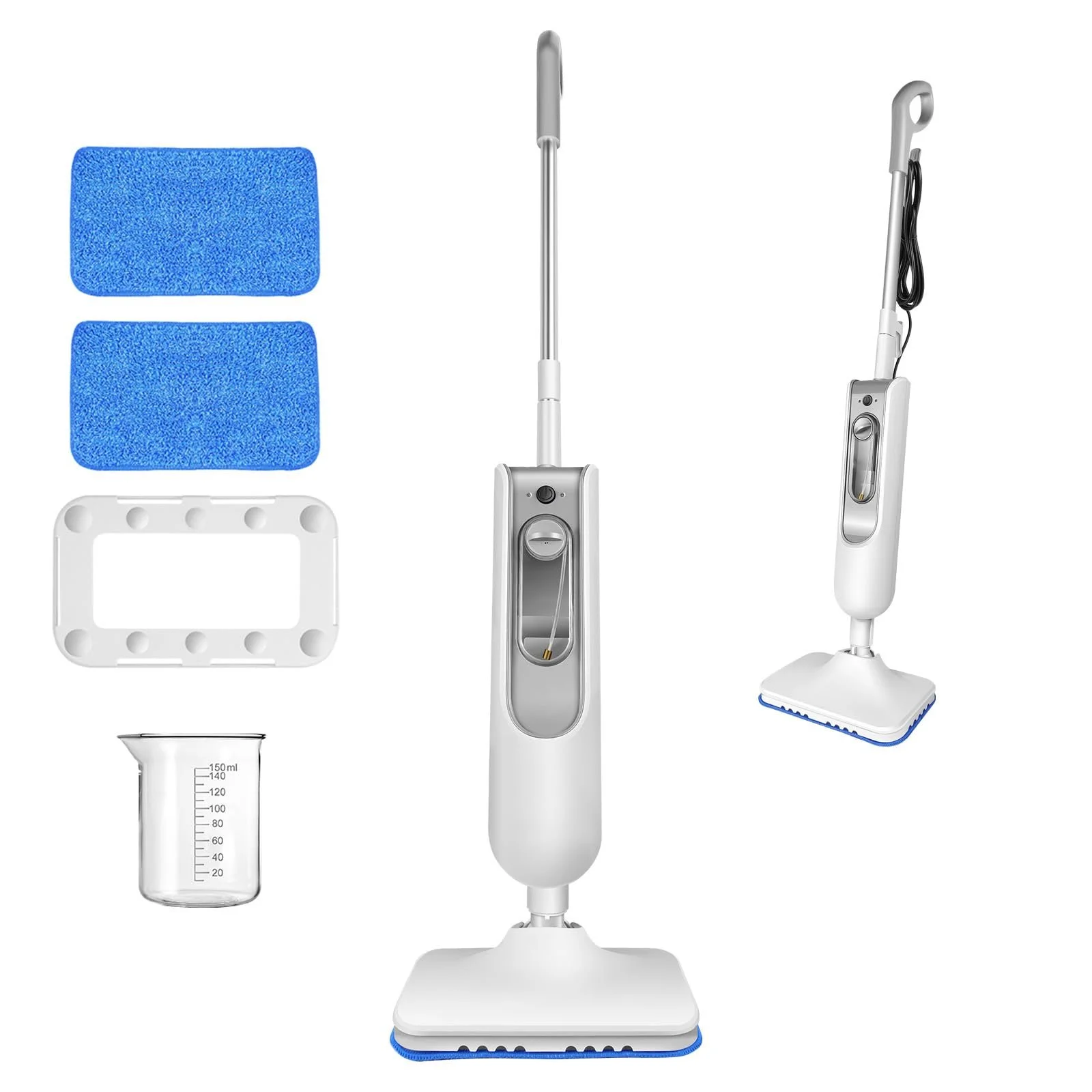 Паровая швабра 1500 Вт с 2 насадками и баком 400 мл легкая, фото №1 Паровая швабра 1500 Вт с 2 насадками и баком 400 мл легкая, фото №1