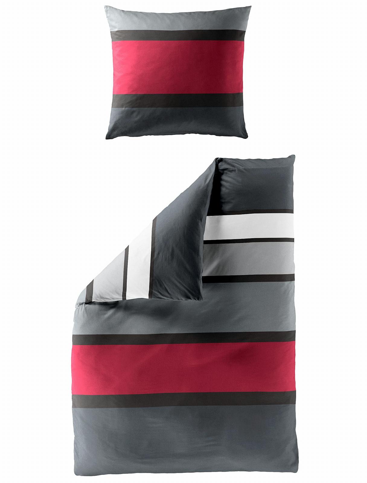 Постільна білизна Mako Satin Bierbaum 4757 135 x 200 cm + 80 x 80 cm Червоний 63, фото №3
