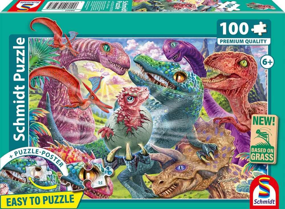 Пазл детский Schmidt Spiele 56527 Small Dinosaurs Big Adventures 100 деталей из травяного картона, фото №4